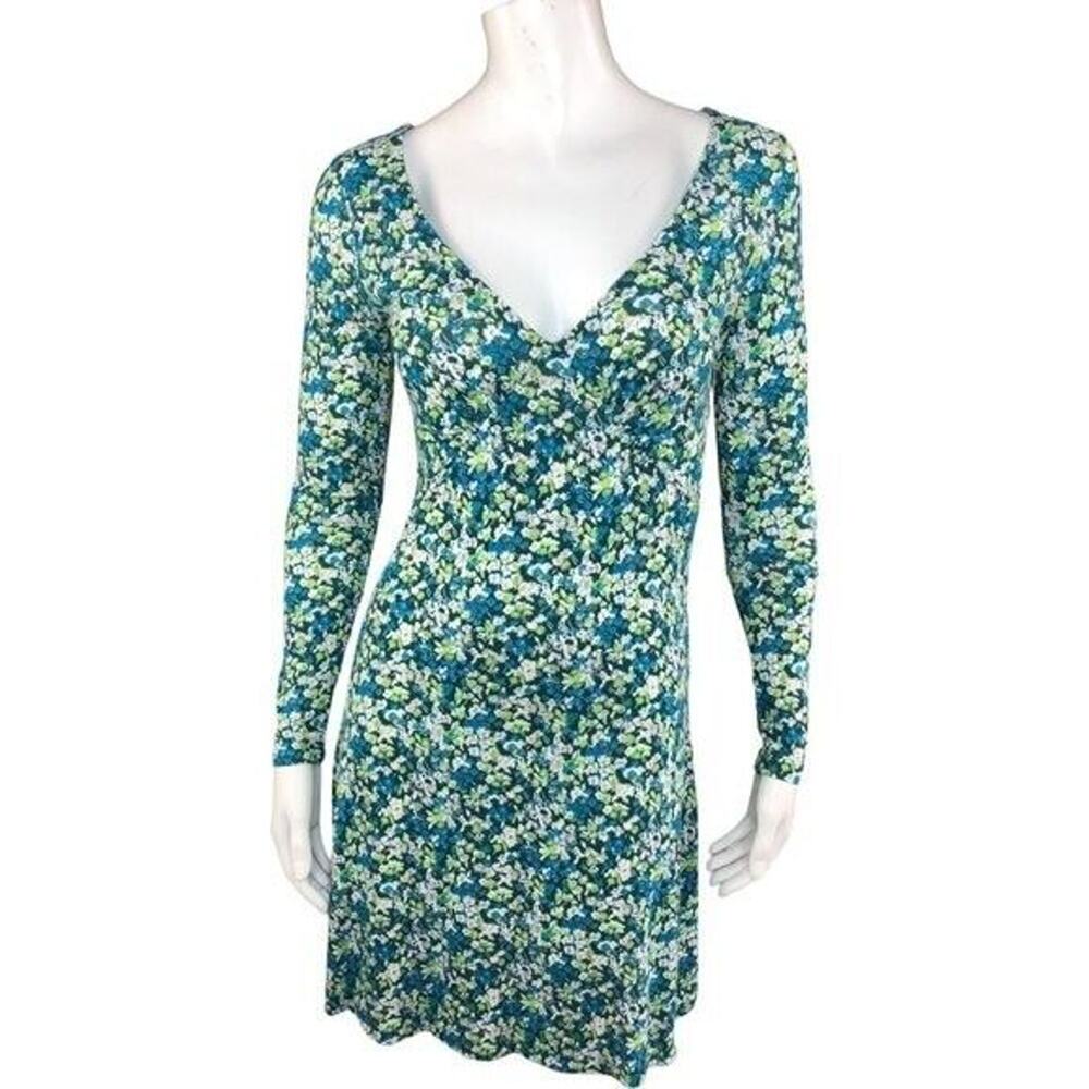 BP. Nordstrom Women's XS Green Moss‎ Hannah Kate V-Neck Long Sleeve Dress NWT